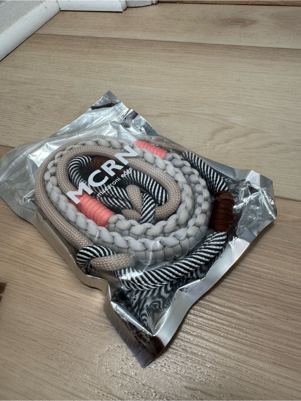 MCRN Braided Rope Lanyard - Neutral & Coral Accents